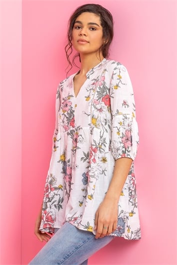Floral Print Notch Neck Topand this?