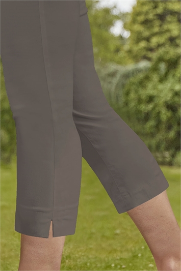 Chocolate Cropped Stretch Trouser, Image 3 of 4