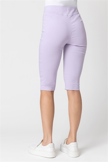 Lilac Knee Length Stretch Shorts, Image 2 of 4