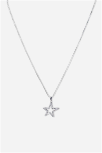 Metallic Cubic Zirconia Star Necklace