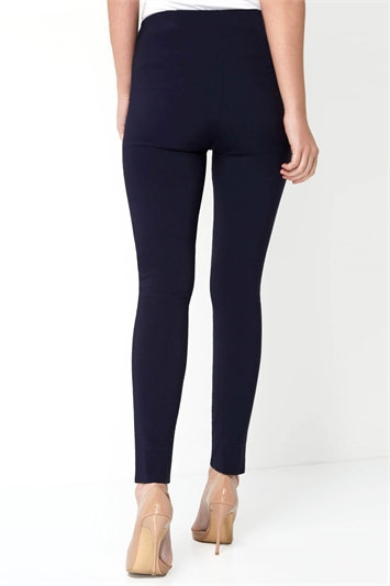 Navy Full Length Stretch Trousers, Image 2 of 4