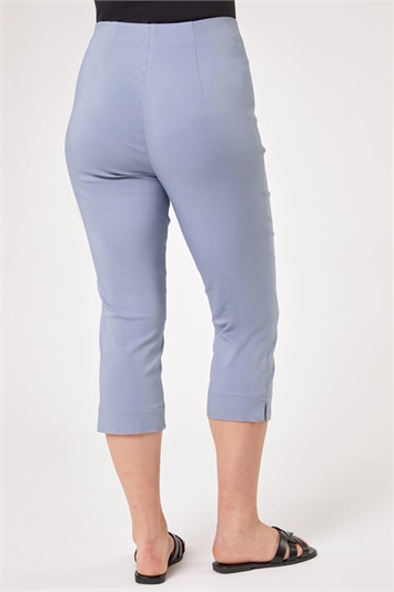 Grey Curve Cropped Stretch Trouser, Image 3 of 5