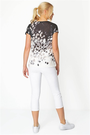 Natural Ombre Foil Print T Shirt, Image 3 of 8