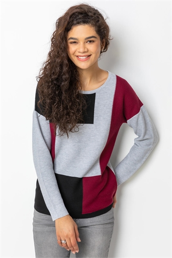 Colour Block Ribbed Jumperand this?