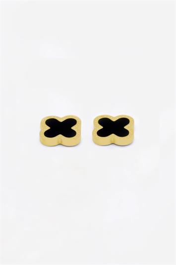 Gold Stainless Steel Clover Earrings