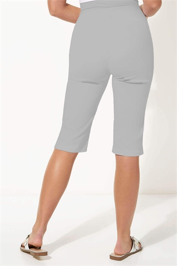 Light Grey Stretch Knee Length Shorts, Image 2 of 4