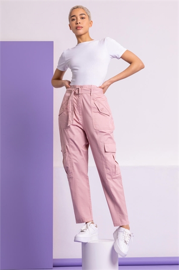 Light Pink Utility Pocket Cargo Trousers, Image 3 of 4