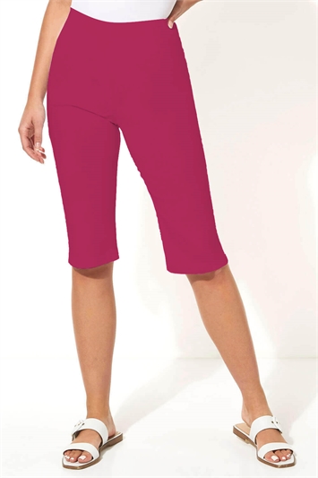 Pink Stretch Knee Length Shorts