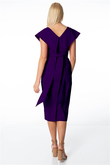 Purple Cross Front Midi Dress, Image 3 of 4