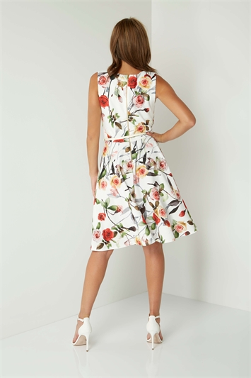 Floral Print Skater Dress in IVORY - Roman Originals UK