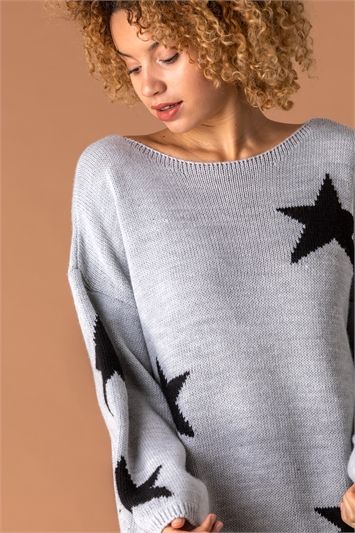 GREY Slouch Star Jumper, Image 5 of 5
