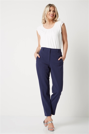 Blue Tailored Pleated Trouser