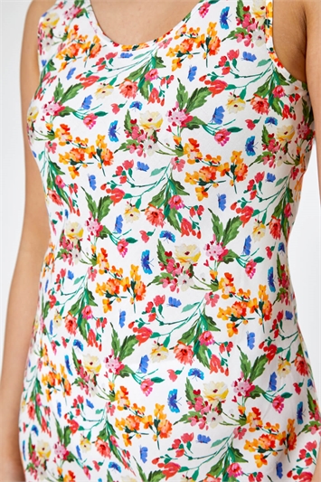 Ivory Petite Floral Print Maxi Dress, Image 5 of 5