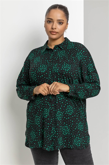 Curve Star Heart Print Oversized Shirtand this?