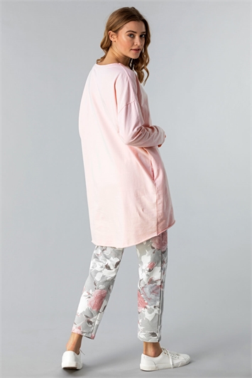 Light Pink Foil Love Print Lounge T-Shirt, Image 3 of 4