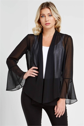 black chiffon jacket