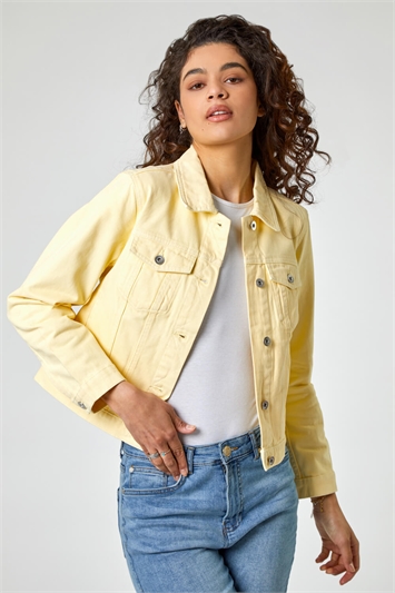 Yellow Classic Cotton Denim Jacket