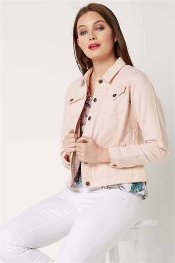 women's pink denim jacket uk