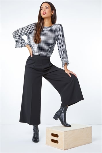 Fashion Trousers High Waist Trousers Dismero High Waist Trousers green-white check pattern casual look 