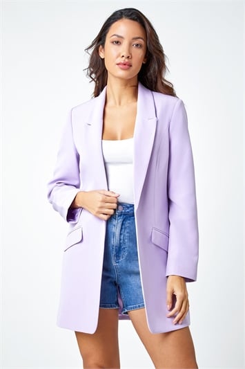 Purple Longline Blazer Jacket