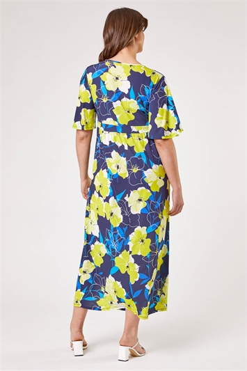 Lime Curve Floral Print Wrap Dress, Image 2 of 4