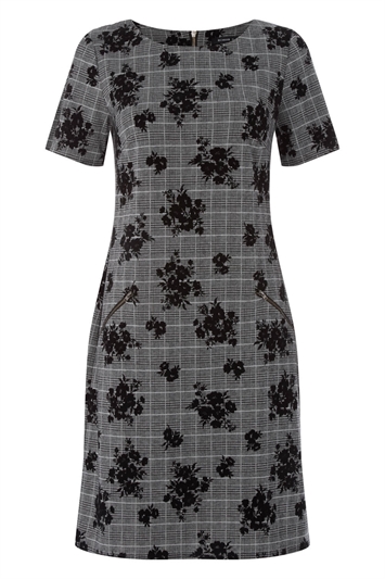 Floral Check Tunic Dress