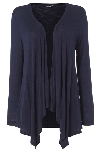 Navy Waterfall Front Jersey Cardigan, Image 5 of 5