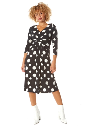 polka dot dresses with sleeves