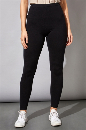 BLACK Knitted Stretch Lounge Pants