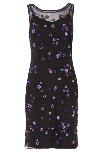 Spot Sequin and Mesh Flapper Dress