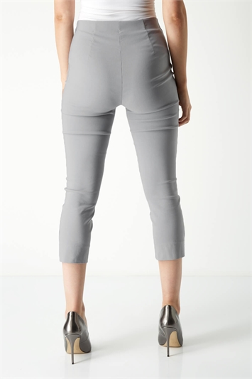 Light Grey Cropped Stretch Trouser, Image 3 of 5