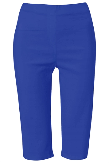 Royal Blue Knee Length Stretch Shorts, Image 5 of 5