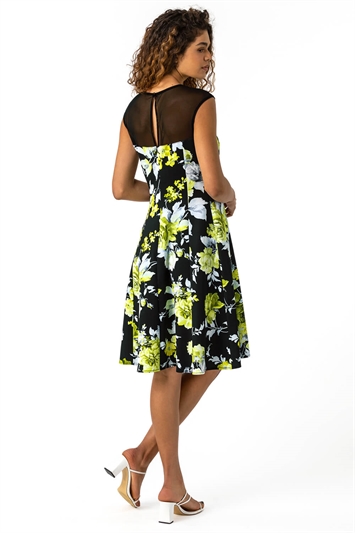 Lemon Floral Print Fit And Flare Dress, Image 2 of 5