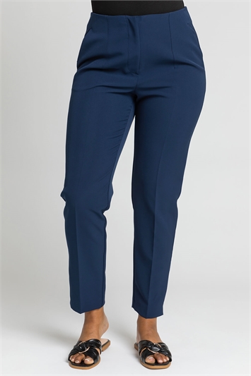 Blue Petite Soft Jersey Tapered Trouser