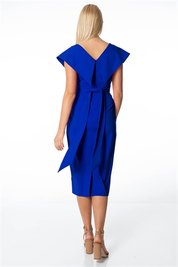 Royal Blue Cross Front Midi Dress, Image 2 of 4