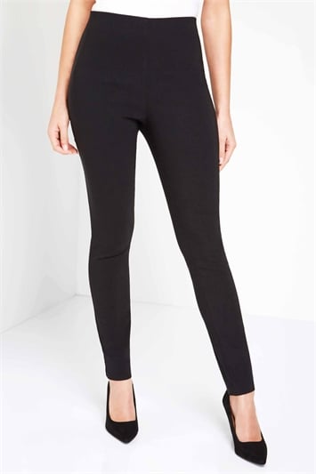 Black Full Length Stretch Trousers, Image 1 of 4