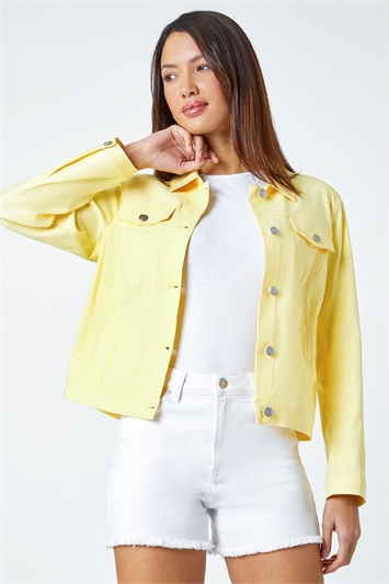 Yellow Stretch Pocket Detail Jacket