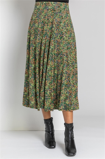 Lemon Ditsy Floral Burnout Midi Skirt, Image 2 of 4