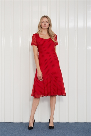 Scarlet Julianna Spot Print Chiffon Dress