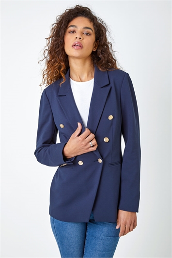Blue Double Breasted Smart Blazer