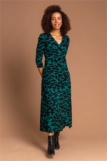 Forest Animal Print Fit And Flare Midi Dress, Image 3 of 5