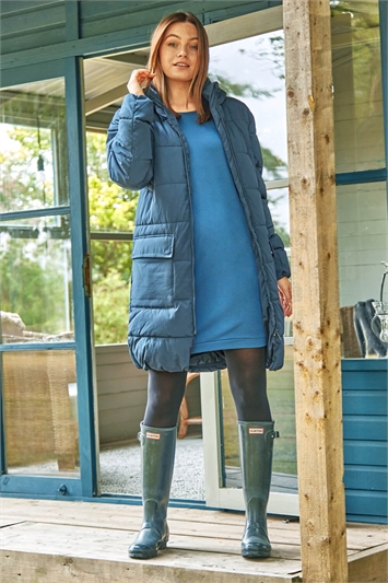 Front Pocket Long Sleeve Cocoon Dress