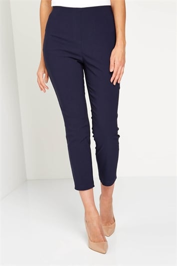 Navy 3/4 Length Stretch Trouser, Image 1 of 4