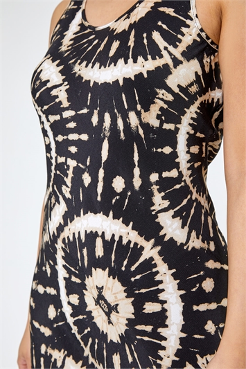 Black Petite Tie Dye Print Maxi Dress, Image 5 of 5