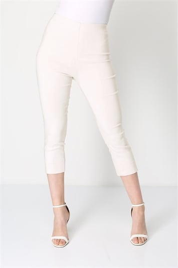 Ivory Cropped Stretch Trouser, Image 1 of 4