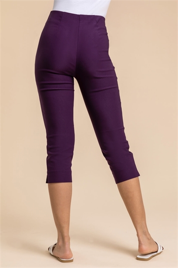 Plum Cropped Stretch Trouser, Image 2 of 4