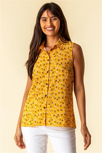 Amber Ditsy Floral Button Through Blouse