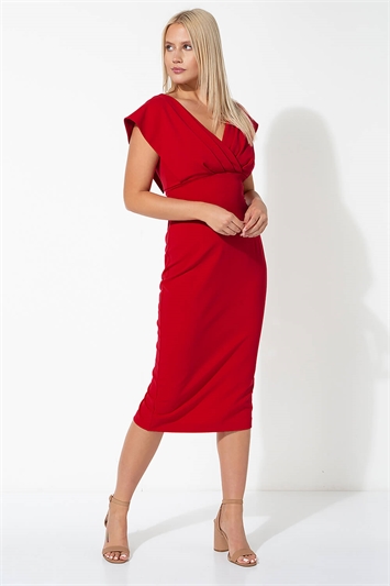 Red Cross Front Midi Dress, Image 1 of 4