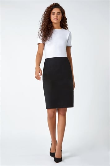 Multi Pull On Stretch Pencil Skirt