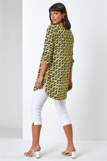 Geo Print Longline Button Detail Topand this?